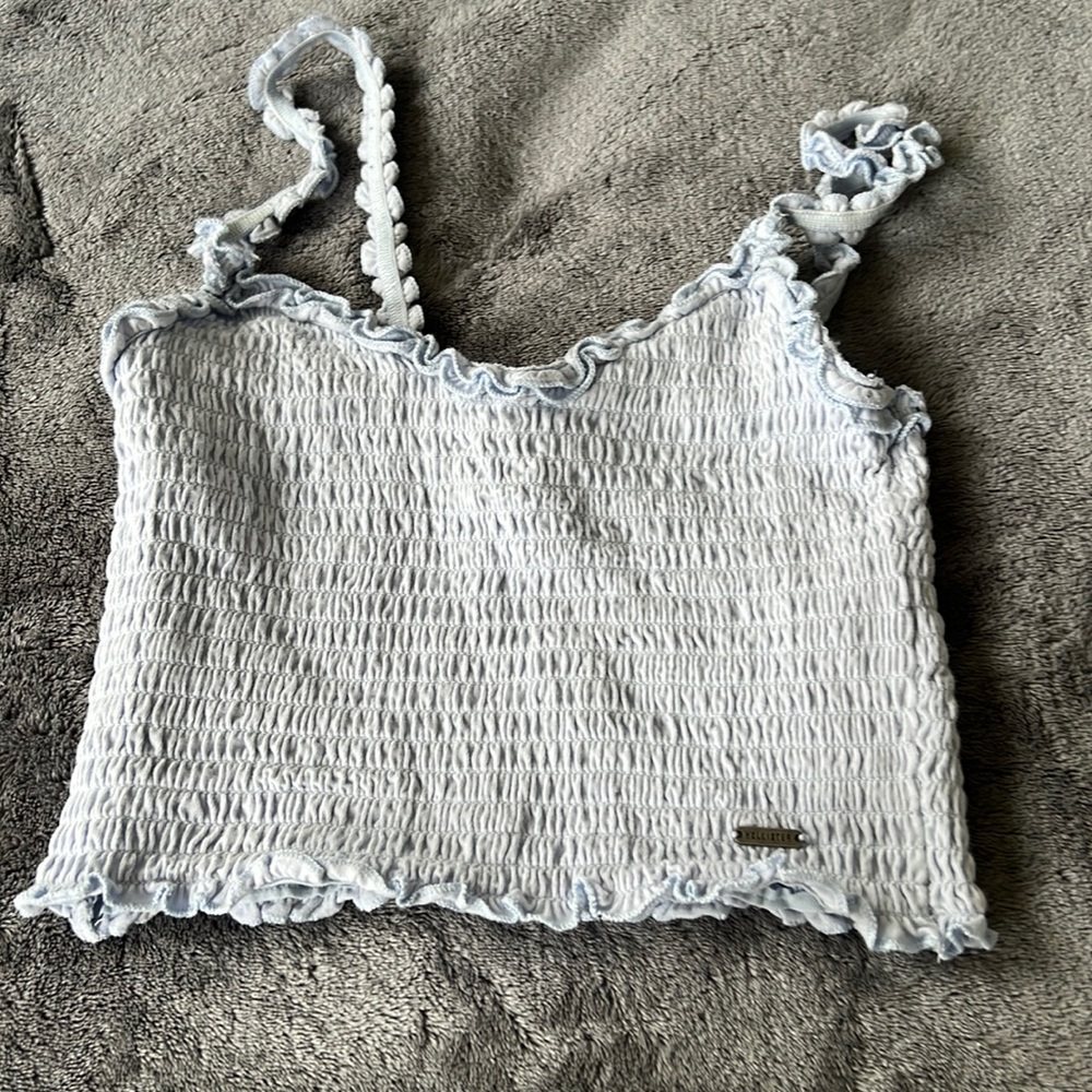 a light blue hollister top